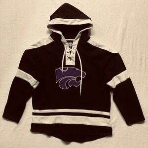 K-State‎ Wildcats Hoodie Black Purple Lace Up Hockey Style Men Large UTS